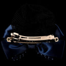 Dotted Bow Barrette Hair Clip Bun Cover Dark Blue White w Net Snood E9I4