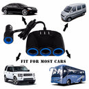 3-Way Car Cigarette Lighter Socket Splitter USB Charger Power Adapter DC 12V