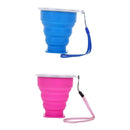 2pcs Foldable Soft Silicone Camping Coffee Mug 300ml Leak-proof Water Cups