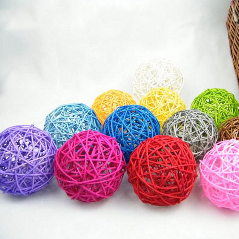 Rattan Colorful Pet Bird Claw Toys Parrot Ball Harness Parakeet Budgie Cage ZO