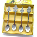 4PCS Christmas Stainless Steel Spoon Fashion Cartoon Coffee Spoon Life Home E5Z5