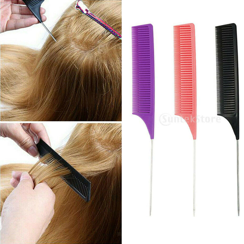 3pcs Fine Weaving Highlighting Foiling Hair Combs for Salon Dyeing Hair Comb