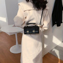 Stone Pattern Women Daily Hasp Crossbody Bag Tote Portable Solid Leather Handbag
