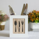 Tabletop Wooden Box Handmade Fork Chopstick Kitchen Storage Tableware Holder