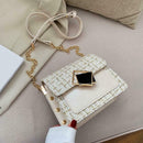 Fashion Woolen Messenger Bags Women Leather Retro Shoulder Handbag (White) A