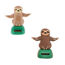 2pcs Solar Power Automatic Swing Car Ornament Lovely Cartoon Sloth Car Dashboard
