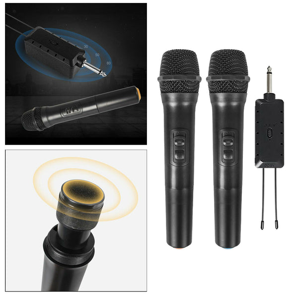 2Pieces Wireless Microphone Handheld with Receiver for Karaoke Speech