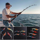 4pcs 3g/6cm Soft Silicone Fishing Lure Luminous Shrimp Bait w/ Barbed Hook