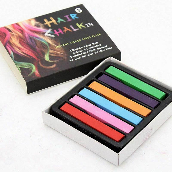 New 6 pcs Painting Non-toxic Temporary Diy Hair Chalk Dye Soft Pastels Salo H1J4