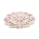 Rubber Wood Carved Round Applique Furniture Natural Unpainted For Home Deco S2V8