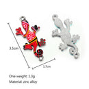 10x Mixed Colour Lots Gecko Charm Connector 35*17mm DIY Necklace Bracelet Making