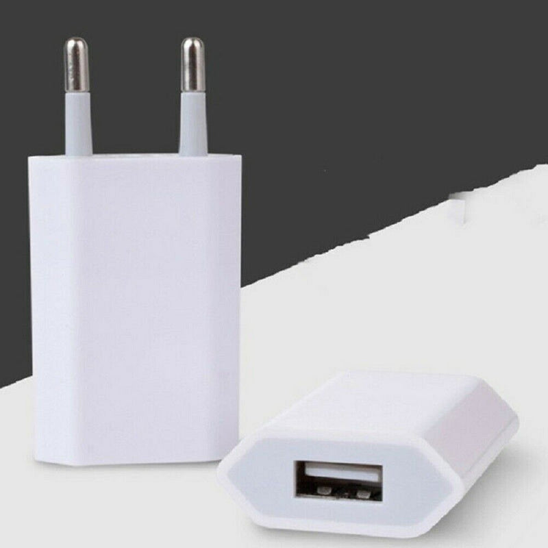 European USB plug Euro Europe EU 2 Pin 1A Fast USB Wall Plug Charger White^