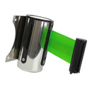 Queue Barriers Crowd Control Stainless Steel 5m Retractable Belt Green
