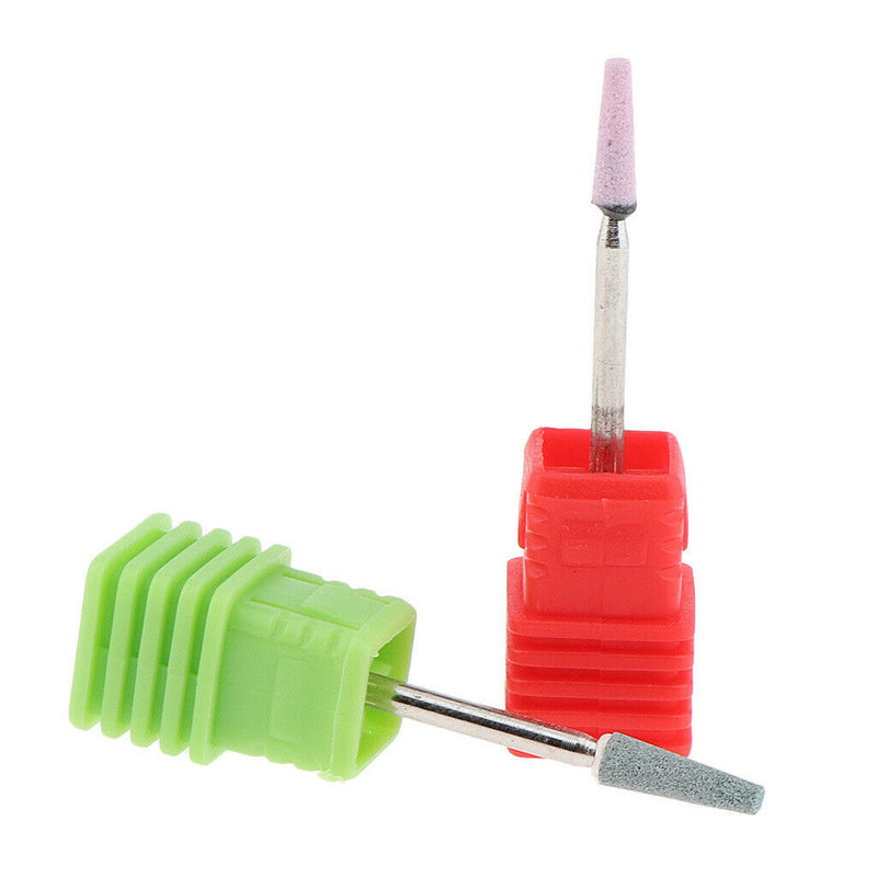 2 Pieces Ceramic Nail Drill Bit Set, Manicure Pedicure Nail Art Accessoires Tool