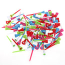 83mm Plastic & Rubber Cushion Top Golf Tees 100 PACK Wholesale Bulk Colorful