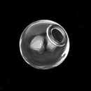 10 Mini Clear Glass Necklace Pendant Globe Charm Mouth Opening Bottle Vials
