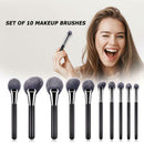 10x Makeup Brushes Nylon Wool with Wooden Handle Eye Shadow Foundation Brush Kit
