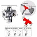 3-Way Bathroom Chrome Diverter G1/2" T-adapter Valve for Shower Arm Mounted N3P1