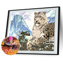 Diamond Painting Snow Leopard Full Round Rhinestone Picture DIY Set 40x30cm