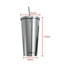1 pcs Vacuum Flask Straw Cup Double Layer Water Cup 304 Stainless Steel