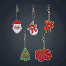 5pcs DIY Full Drill Diamond Painting Special Shaped Christmas Key Chain