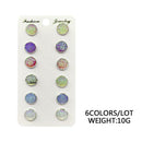 6 Pairs Womens Colorful Earring Galaxy Time Gem Stainless Steel Stud Earrings