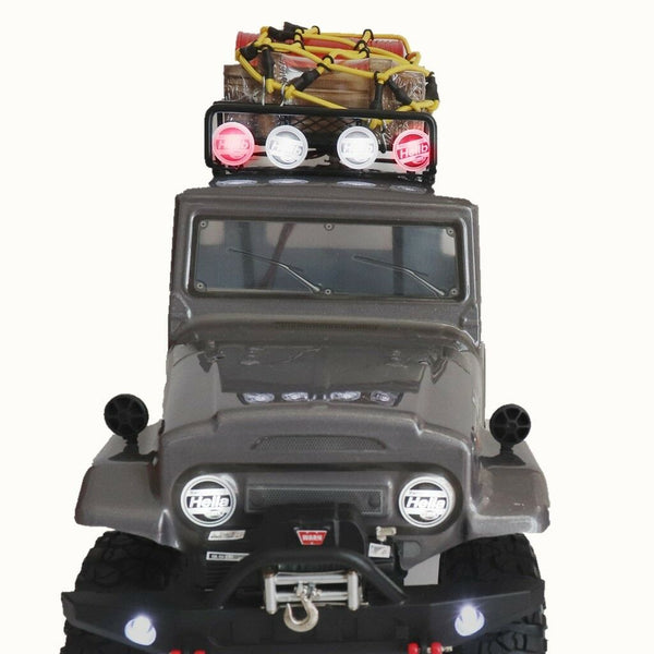 RC 1/10 Roof Luggage Rack LED Light Bar ( 2White 2Red ) for CC01 Axial SCX10