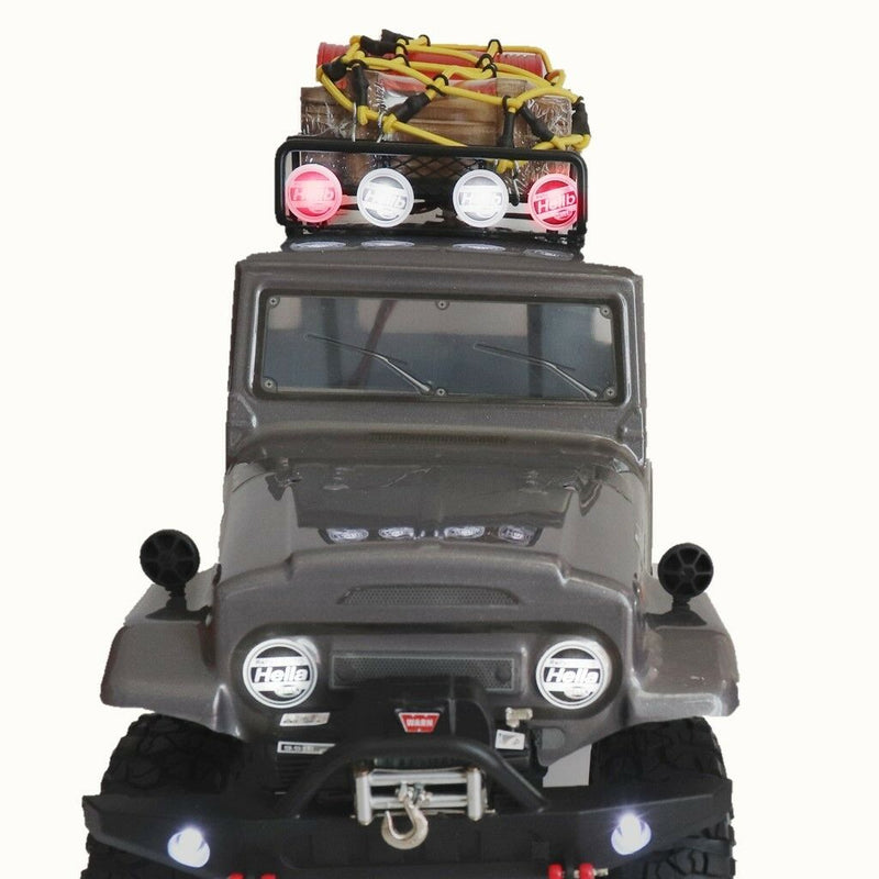 RC 1/10 Roof Luggage Rack LED Light Bar ( 2White 2Red ) for CC01 Axial SCX10