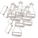 Set of 6 Sliver Dungaree Fasteners Clip Brace Buckles for Suspenders 38mm