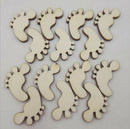 50Pcs DIY Wooden Foot Shaped Natural Wood Decoration Hand-made Graffiti Chips ME