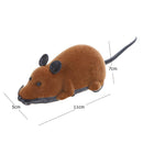 Wireless Electric RC Flocking Rat Toys Pet Cat Remote Control Mouse (Brown) A