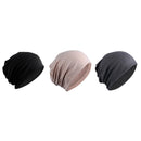 3 Pcs Women's Slouchy Beanie Hat Stretch Solid Chemo Cap Headwear Turban