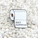 Creative Toilet Roll Paper Brooch Badges Jacket Backpack Decor Pins (White)