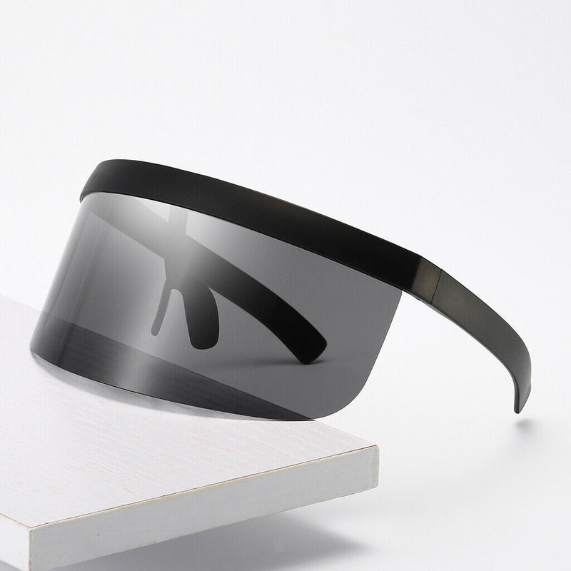 9 Pieces Unisex Retro Oversized Visor Sunglasses One Piece Lens Party Shades