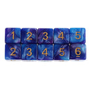10 D6 Polyhedral Dice For  Table Games Blue