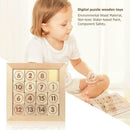 15 Sliding Tiles Math IQ Game Toys Wooden Brain Game for Adults Children
