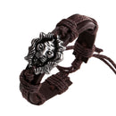 Modish Men Jewelry Braided Dragon Head Wrap Wrist PU Leather Cuff Bracelet
