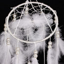 Handmade Dream Catcher with Feathers Hanging Decoration Craft Gift White