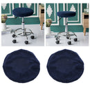 2x Anti-slip 12-15" Round Bar Stool Cover Salon Club Chair Seat Cover Dark Blue