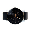 Luxury Men Watch Unisex Black Dial Stainless Steel Round Quartz Wrist Watches
