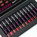 12pcs/set LANGMANNI Matte Lipstick Waterproof Nutritious Cosmetic Velvet Ma D0C2