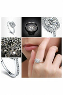Elegant Round Square Diamond Wedding Ring Fashion Jewelry For Women(5 yard)