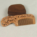 Handmade Comb Plum Blossoms Orchid Bamboo Chrysanthemum Carving Natural Pea U6Q7