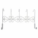 5 Hanger White Towel Hat Coat Clothes Wall Hook Over Door Bathroom