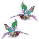 2pcs 7" Hummingbird Sew On Patch Badge Embroidered Sequins Applique Cloth Fabric