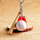 2 Pack Mini Baseball&Glove&Bat Keychain Car Keychain Women Handbag Pendant Gift