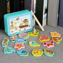 Wooden Magnetic Fish Toys Kids Educational Fishing Magnet Puzzle Game Gifts