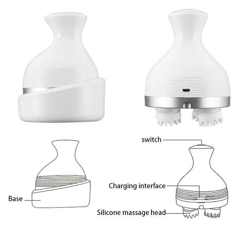 Waterproof Electric Head Scalp Massager Wireless Portable Handheld