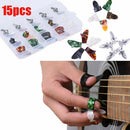 15pcs Colorful Thumb Picks Finger Nail Plectrum Set For Guitar Bass Banjo