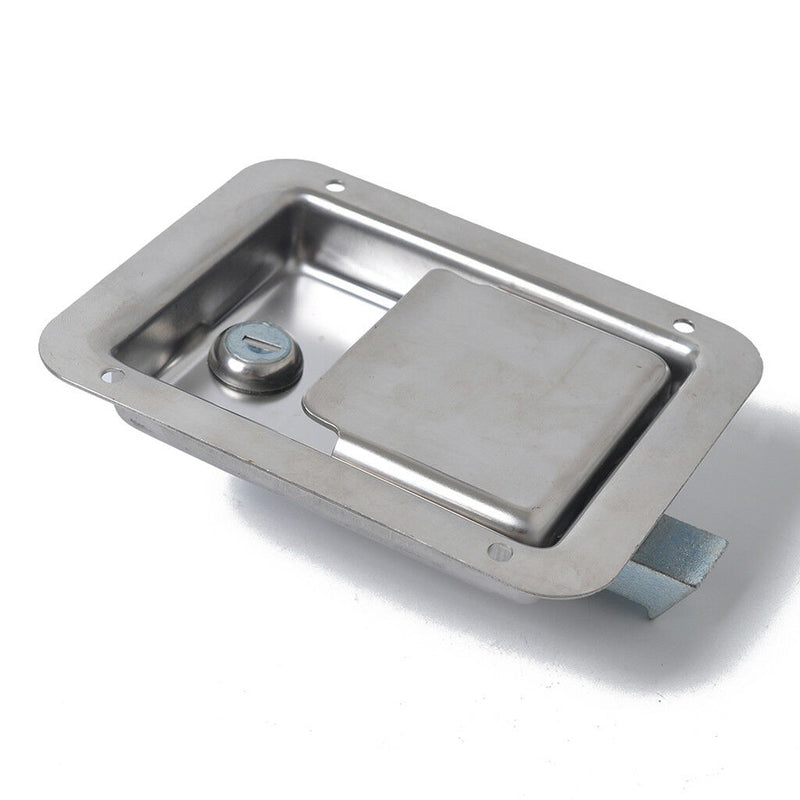 Marine Stainless Steel Paddle Latch Truck Tool Box Doors Lock Latch & Key